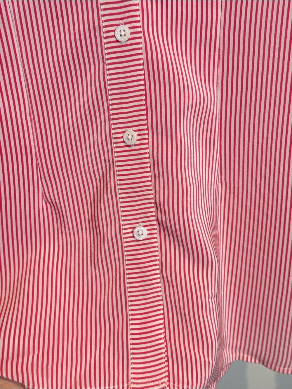 Equipment 100% silk Pink and White Striped Blouse sz S - Picture 8 of 14
